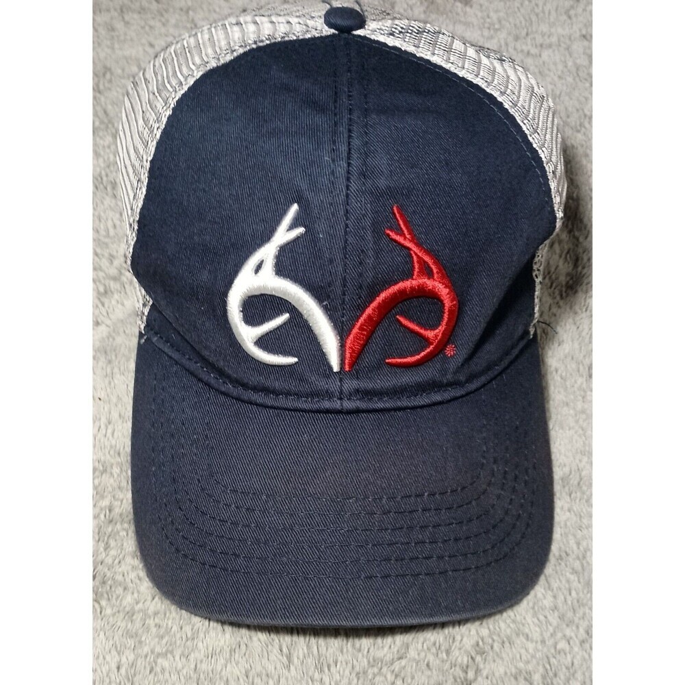Realtree Trucker Hat Cap Antler Split Mens Real Tree Snapback Navy Blue Mesh